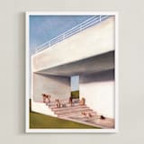 "Leisure, Interrupted" - Art Print in Sky Blue by Jordan M Gentry - Framed
