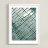 "Weaves of shadows III" - Art Print in Teal Green by Van Tsao - Framed