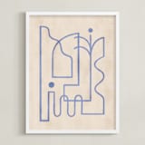 "Through My Window II" - Art Print in soft blue by Pati Cascino - Framed