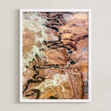 "Time Shapes our Lands" - Art Print in Earth Brown by Elena Kulikova - Framed