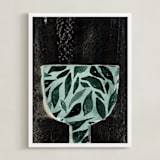 "Farmhouse_bowl_1" - Art Print in green bowl by Bethania Lima - Framed