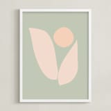 "Flower" - Art Print in Seafoam by Beth Vassalo - Framed