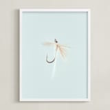 "Soft Hackle" - Art Print in Freshwater Blue by Andrew McClintock - Framed