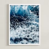 "Rolling Out I" - Art Print in Ultramarine by Carole Crohan - CaroleeXpressions - Framed