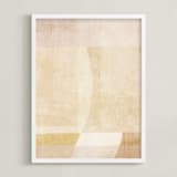 "Shades of neutral." - Art Print in calming beige by Dawn Smith - Framed