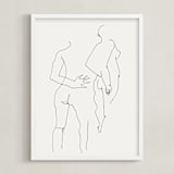 "Back" - Art Print in Black and white by Catilustre - Framed