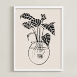 "Betta Fish" - Art Print in Black by Stefanie Lane - Framed