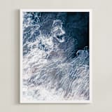 "Ocean's Brushstrokes 2" - Art Print in Deep Sea by Tania Medeiros - Framed