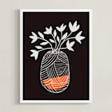"Petiole" - Art Print in Nectarine by Marabou Design - Framed