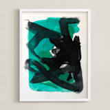 "Change Mind" - Art Print in emerald green by Nell Waters Bernegger - Framed