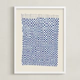 "Checkerboard Weaving" - Art Print in Midnight Blue by Jayne Alfieri - Framed