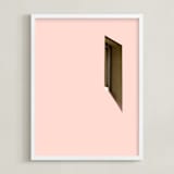 "A Balanced Arch" - Art Print in Creamy Pink by Lisa Sundin - Framed