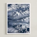 "Giants From Above" - Art Print in Frost Blue by Alice Carmen - Framed