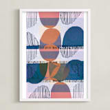 "Boho Screenprint III" - Art Print in Grape by Jenna Skead - Framed