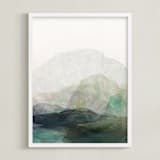 "Finding Balance No. 1" - Art Print in Emerald by Karen Kardatzke - Framed