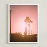 "Pink Palm" - Art Print in Dusty Pink by Erin Beutel - Framed