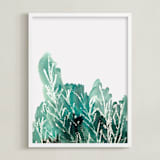 "Shrubbery" - Art Print in Green by Kanika Mathur - Framed