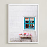"A Little Window" - Art Print in White Grey by Alexandra Feo - Framed