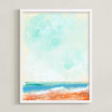 "Beach Blaze" - Art Print in Sea Breeze by Lindsay Megahed - Framed