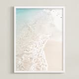 "Turquoise Tide" - Art Print in quiet beach by Kamala Nahas - Framed
