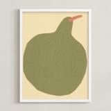 "Big Pear" - Art Print in Earthy Pear Green by Elliot Stokes - Framed