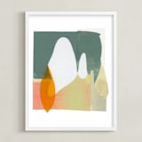 "Things unsaid 2" - Art Print in Leaf Green by Erin McCluskey Wheeler - Framed