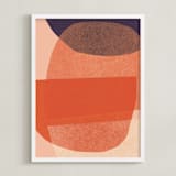 "paper jitter" - Art Print in papaya by Carrie Moradi - Framed