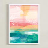 "New Day" - Art Print in Teal by Jess Phoenix - Framed