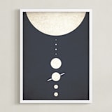 "Planetary Neighbors" - Art Print in Space Grey by GeekInk Design - Framed