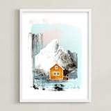 "Orange House" - Art Print in Tangerine Orange by Mallory Grace - Framed