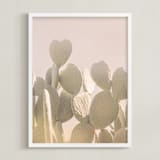 "Pink and Yellow Cactus" - Art Print in Desert Pink by Wilder California - Framed