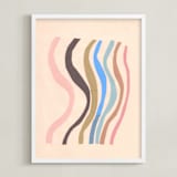 "Waves and Waves" - Art Print in Warm Sand by Elliot Stokes - Framed