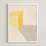 "The light" - Art Print in Yellow by Jennifer Morehead - Framed