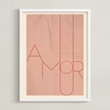 "Amour" - Art Print in blush by Morgan Kendall - Framed