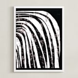 "Waterfall" - Art Print in Charcoal by Leanne Friedberg - Framed