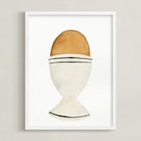 "The Humble Egg" - Art Print in porcelain gray by Monica Loos - Framed