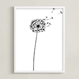 "dandelion" - Art Print in shadow black by Yuke Li - Framed