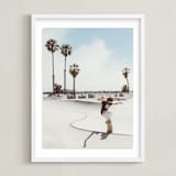 "Santa Barbara Skate I" - Art Print in color by Kamala Nahas - Framed