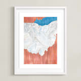 "Ohio in Paint" - Art Print in Ohio Blue by Denise Wong - Framed