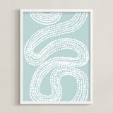 "River of Dots" - Art Print in light blue by Jorey Hurley - Framed