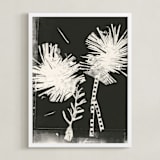 "Paper Flower 1" - Art Print in Black and White by Angela Simeone - Framed
