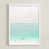 "Island Time" - Art Print in Caribbean Blue by Lindsay Madden - Framed