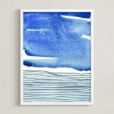 "Out To Sea I" - Art Print in Deep Blue by Chelsey Scott - Framed