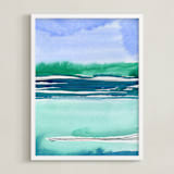 "Out To Sea II" - Art Print in Sea Green by Chelsey Scott - Framed