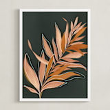 "Falling Fern" - Art Print in Jade by Julie Murray - Framed