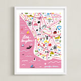 "I Love Los Angeles" - Art Print in Cotton Candy by Jordan Sondler - Framed