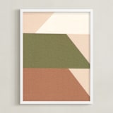 "Trapezoids" - Art Print in Vintage green by Elliot Stokes - Framed