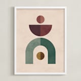 "Geometric 1" - Art Print in Emerald Green by Kelly Schmidt - Framed
