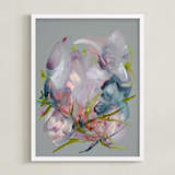"Softening Ground" - Art Print in Dove Grey by Synnöve Seidman - Framed