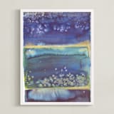 "Intergalactic 1" - Art Print in Moody Blue by Laura Rodil - Framed